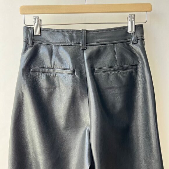 Babaton  faux leather Pleated wide legs pants, Black, Size 2 K44 - Picture 9 of 12